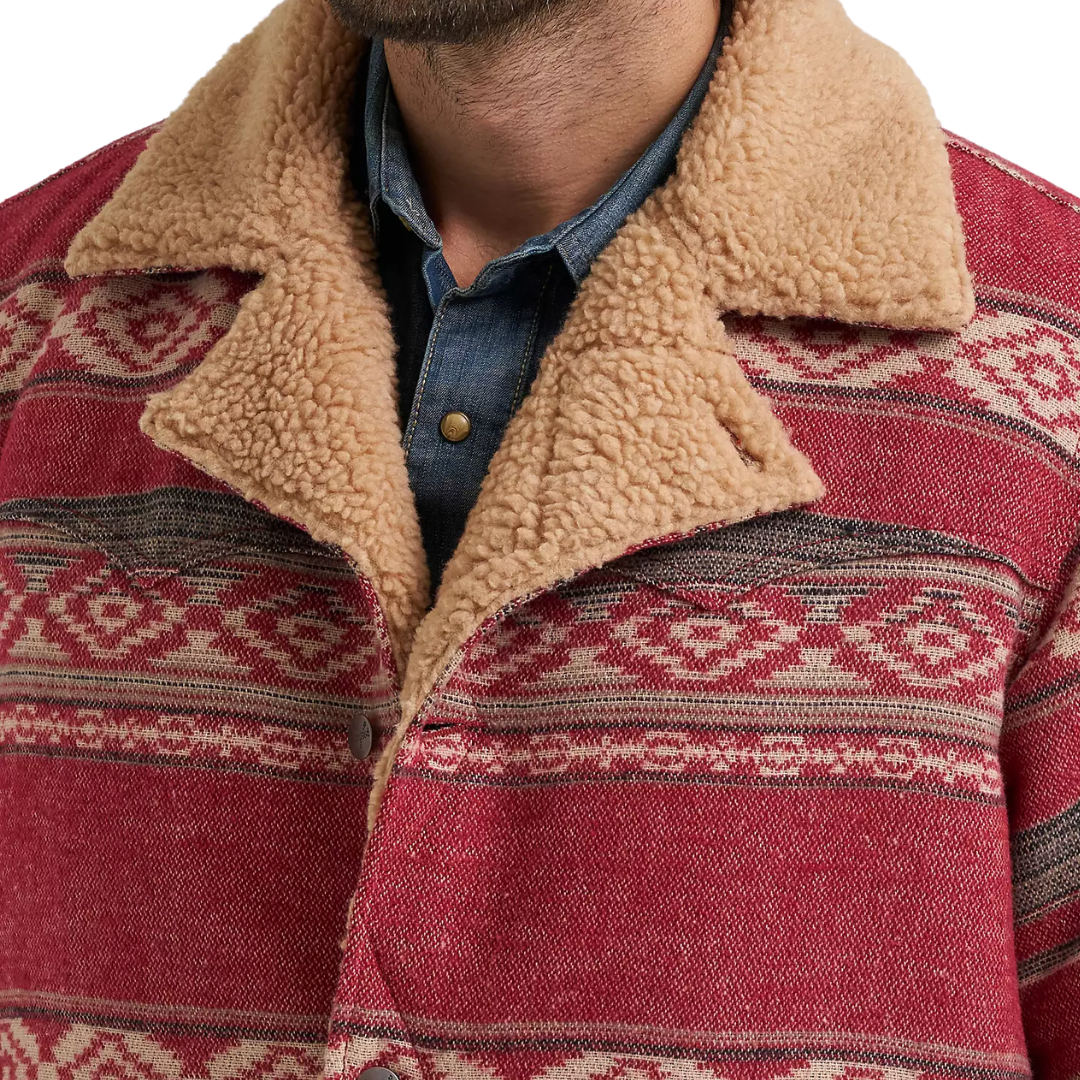 Wrangler Men's Jacquard Wrange Biking Red Jacket