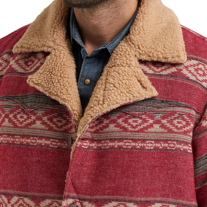 Wrangler Men's Jacquard Wrange Biking Red Jacket