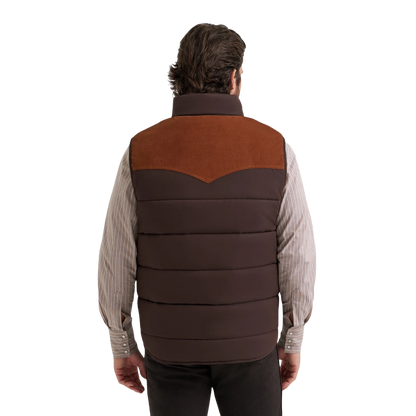 Wrangler Men's Mixed Puffer Cambridge Brown Vest