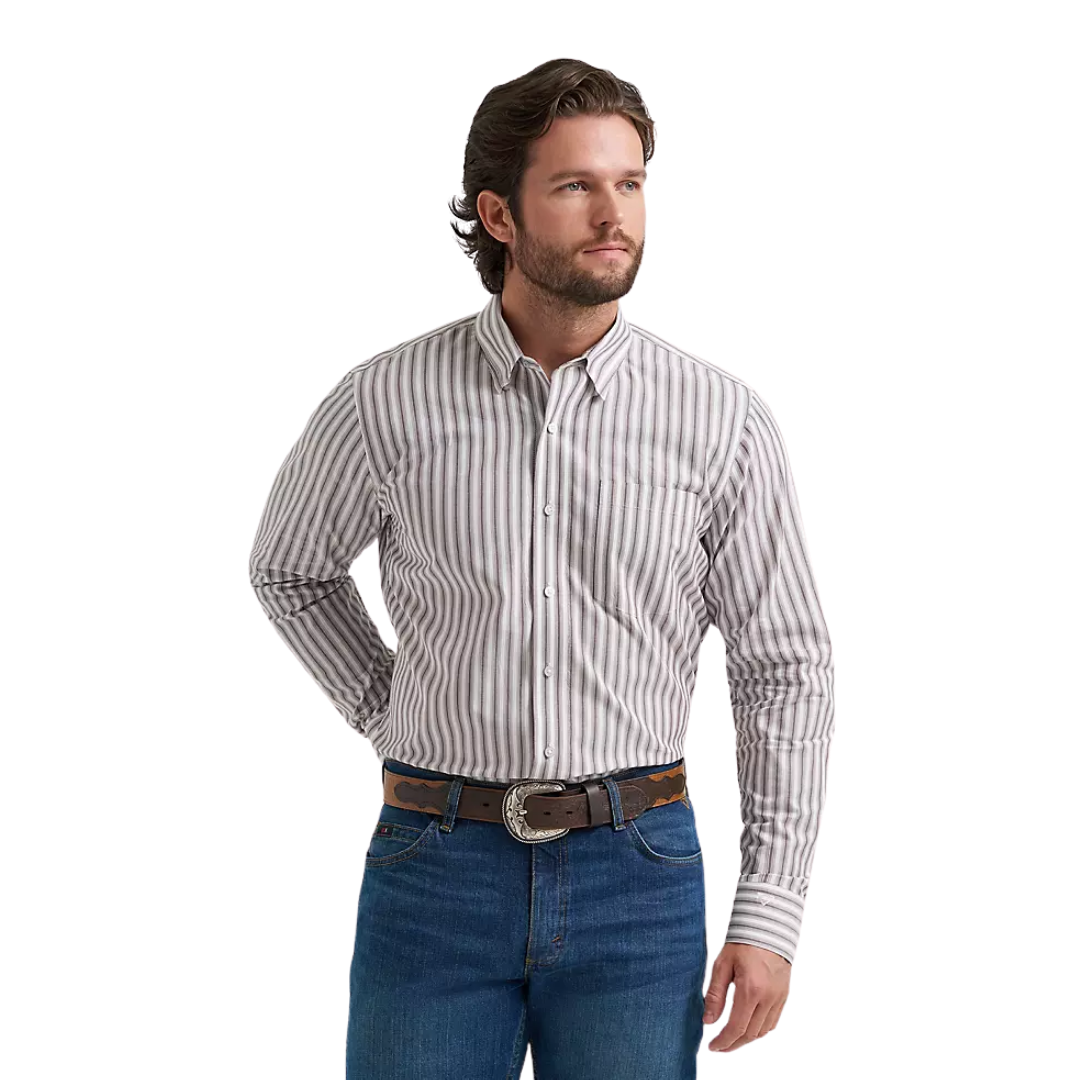 Wrangler Men's Cody Johnson Wine Stripes Shirt