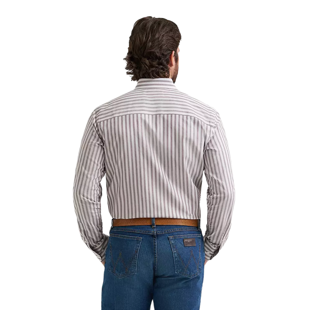 Wrangler Men's Cody Johnson Wine Stripes Shirt