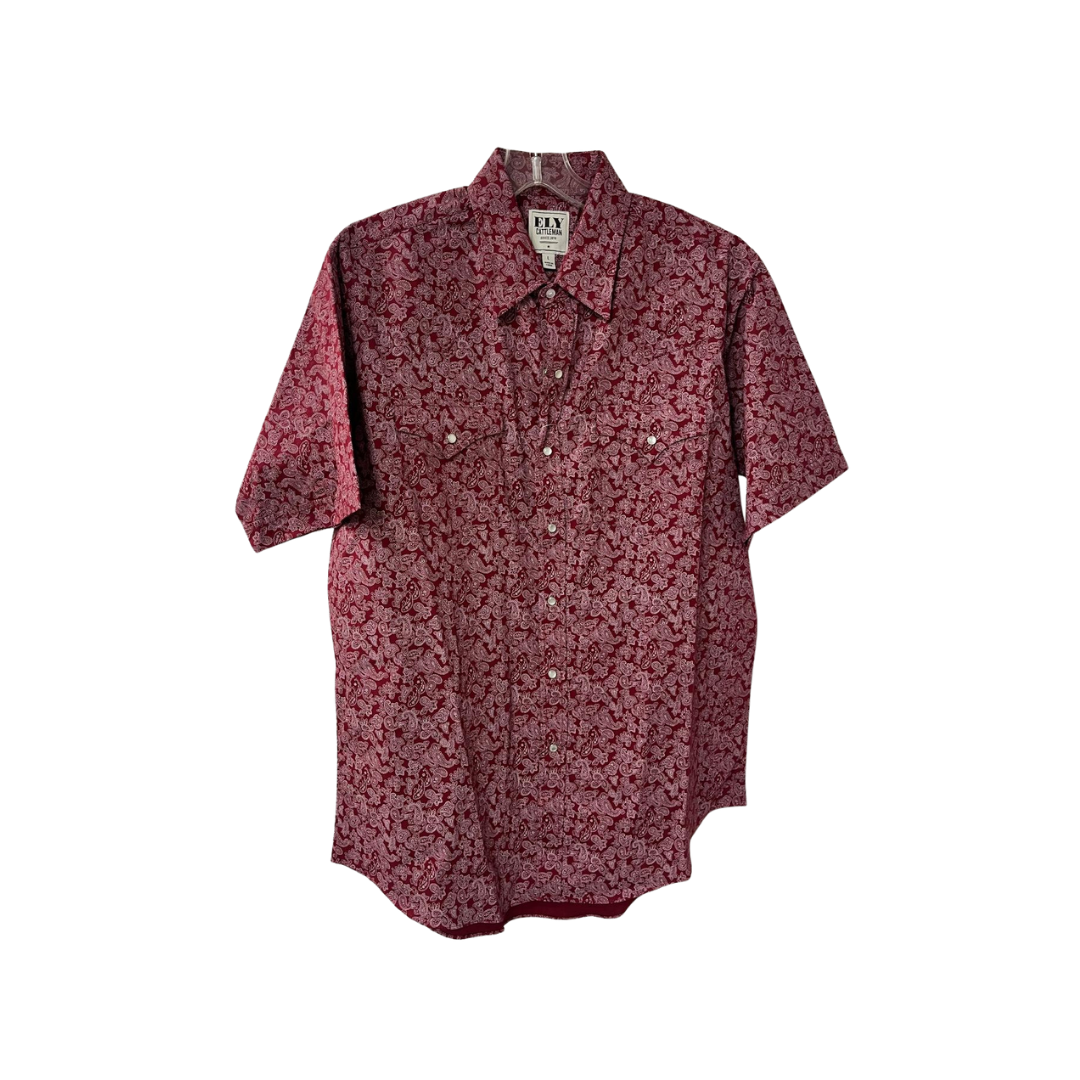 Ely & Walker Men's Red Short Sleeve Print Shirt