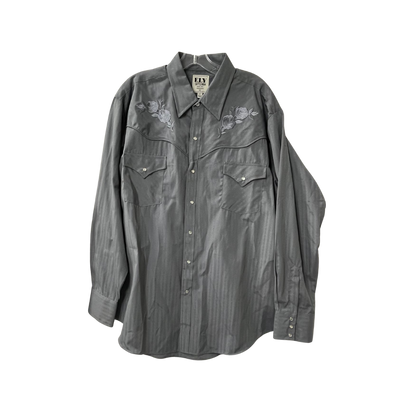 Ely & Walker Men's Embroidered Grey Shirt