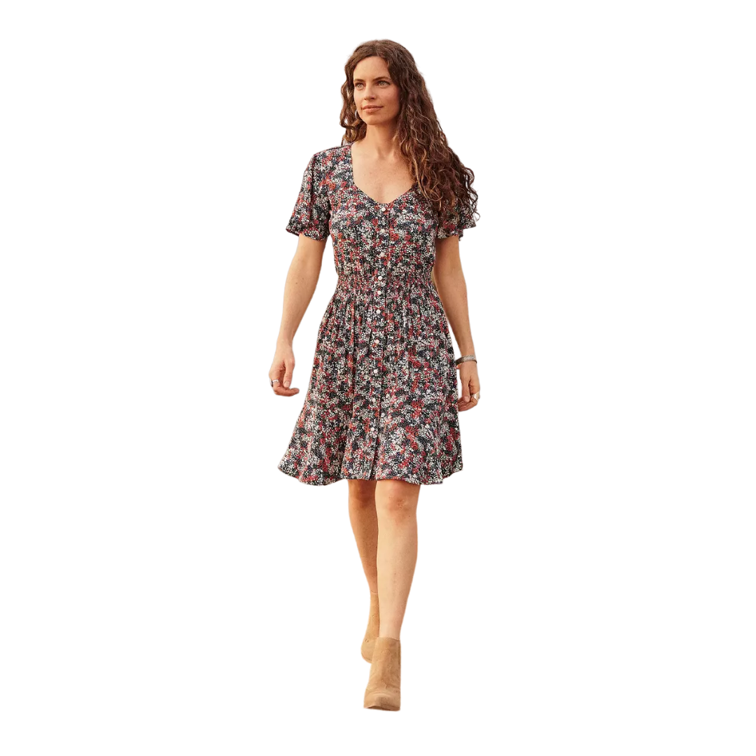 Wrangler Women's Retro Flutter Floral Multicolor Dress