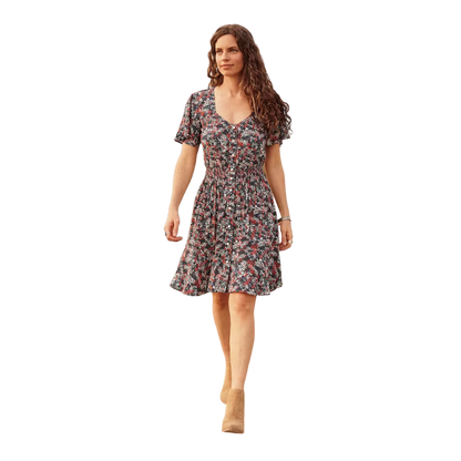 Wrangler Women's Retro Flutter Floral Multicolor Dress