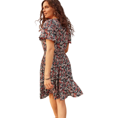 Wrangler Women's Retro Flutter Floral Multicolor Dress