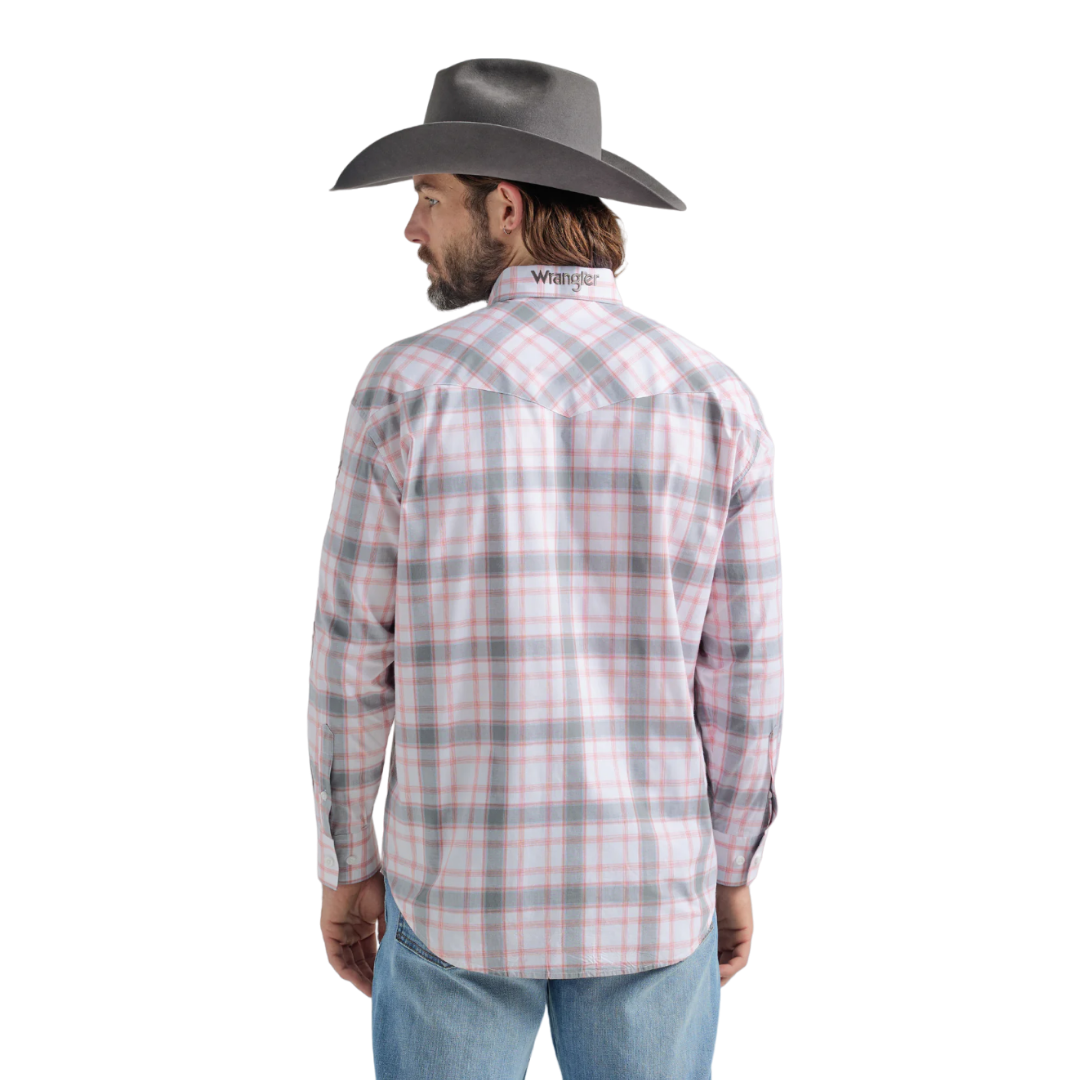 Wrangler Mens Print Logo Button Down Shirt
