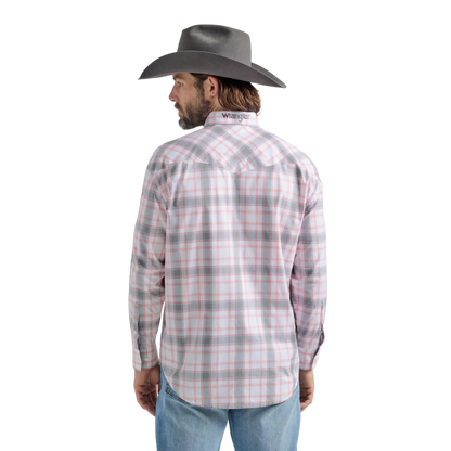 Wrangler Mens Print Logo Button Down Shirt
