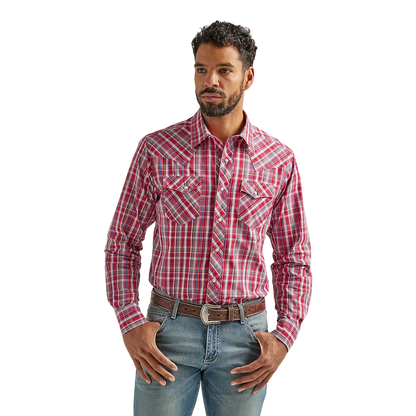 Wrangler Men's Wrinkle Resist Red Shirt