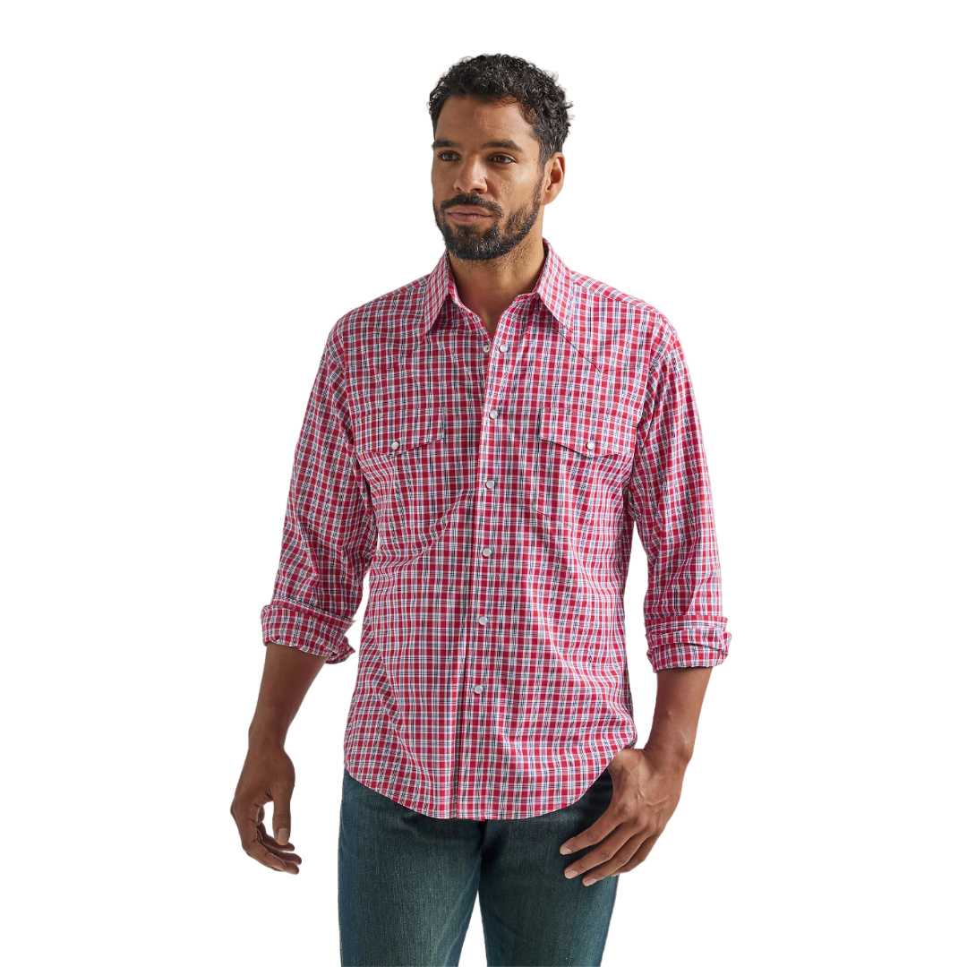 Wrangler Men's Western Snap Red Shirt -Big