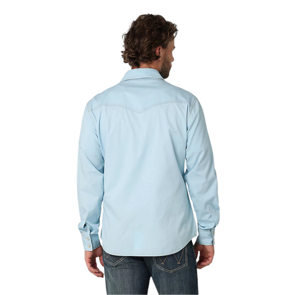Wrangler Men's Retro Premium Contrast Blue Shirt