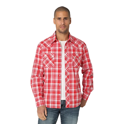 Wrangler Men's Retro Snap Pocket Red Shirt