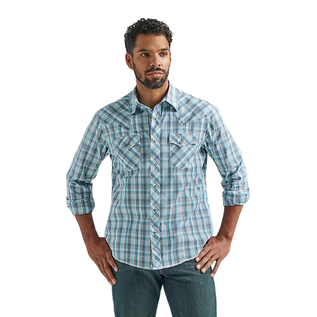 Wrangler Men's Fashion Western Snap Plaid Shirt