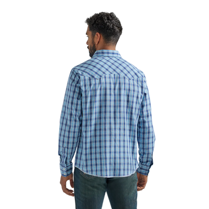 Wrangler Men's Plaid Navy Blue Shirt