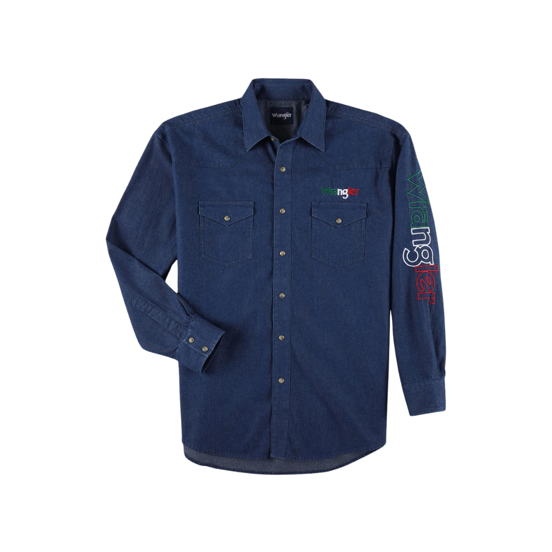Wrangler Men's Denim Mexico Blue Shirt