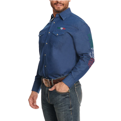 Wrangler Men's Denim Mexico Blue Shirt