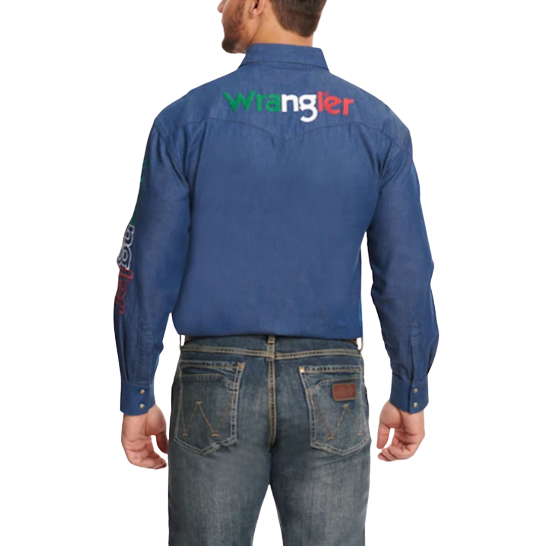 Wrangler Men's Denim Mexico Blue Shirt