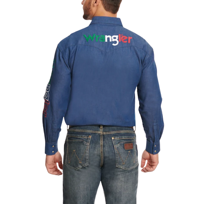 Wrangler Men's Denim Mexico Blue Shirt