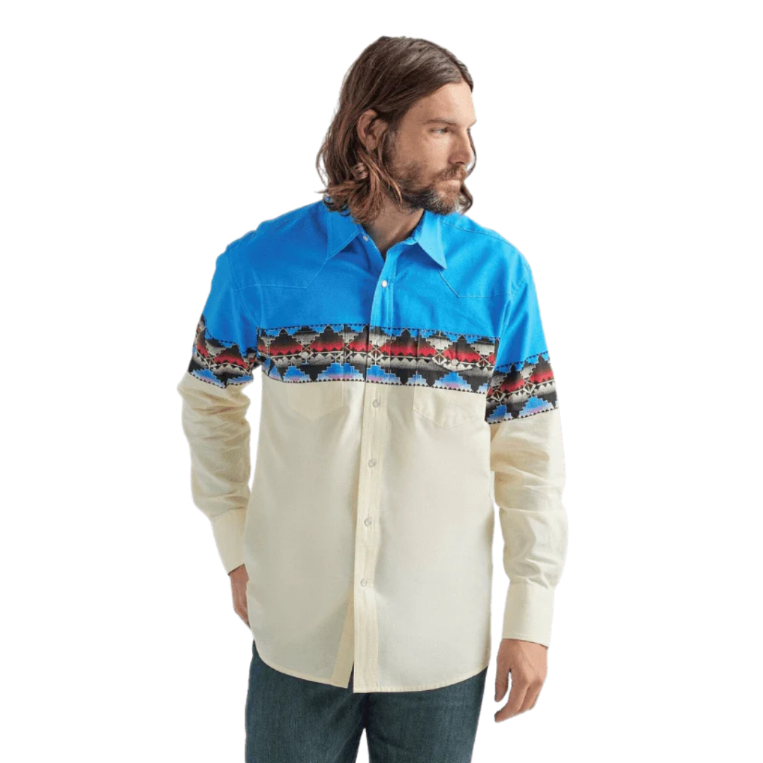 Wrangler Men's Checotah Long Sleeve Multicolor Shirt