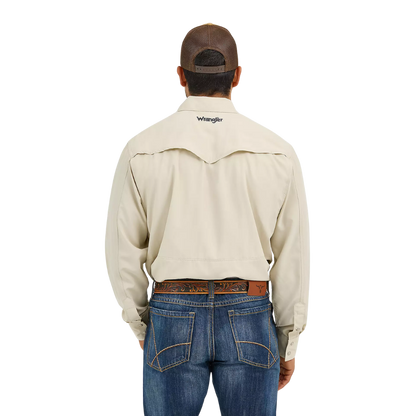 Wrangler Men's  Performance Snap Tan Shirt