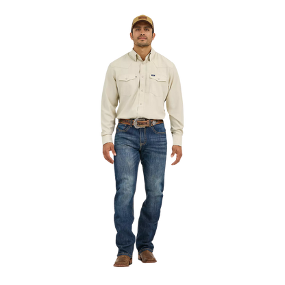 Wrangler Men's  Performance Snap Tan Shirt