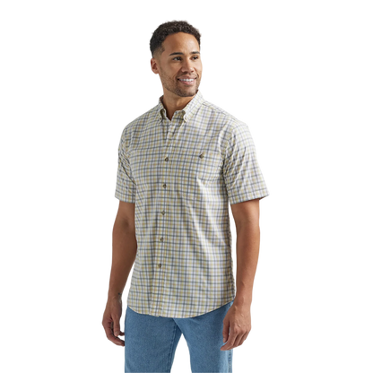 Wrangler Men's Wear Short Sleeve Wrinkle Multicolor Shirt