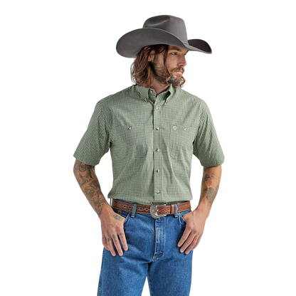 Wrangler Men's Short Sleeve Two Olive Green Shirt - Big