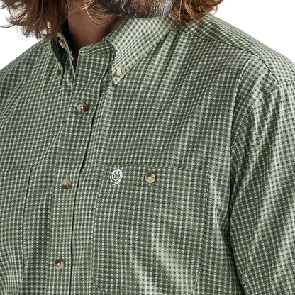 Wrangler Men's Short Sleeve Two Olive Green Shirt - Big