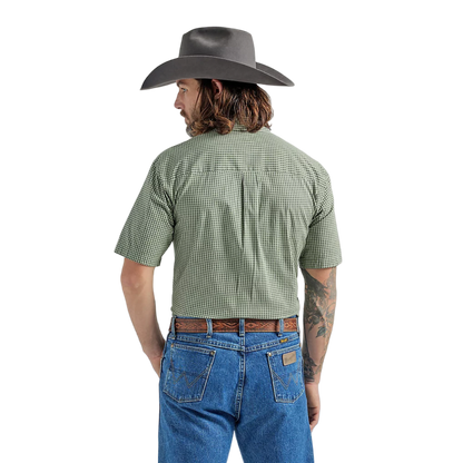 Wrangler Men's Short Sleeve Two Olive Green Shirt - Big