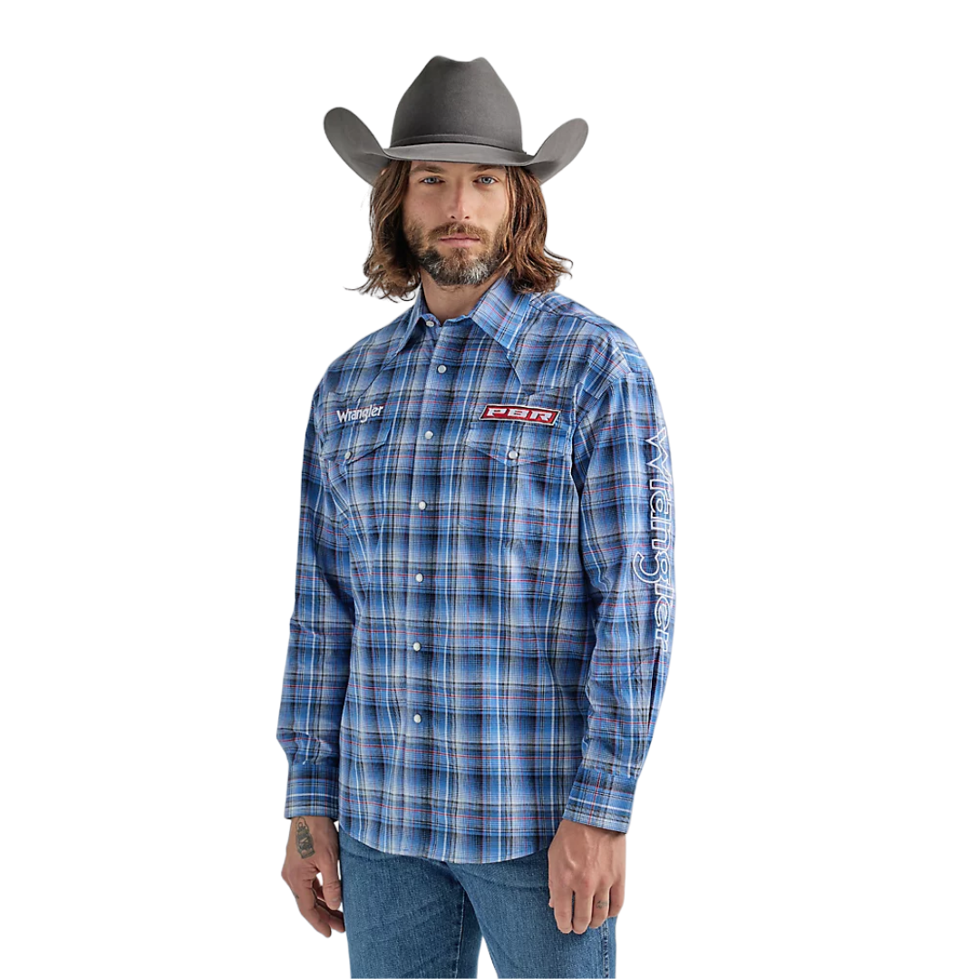 Wrangler Men's PBR Logo Navy Blue Shirt
