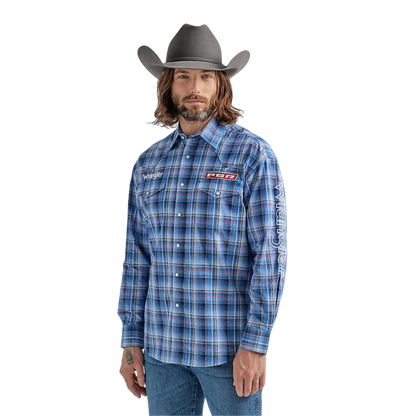 Wrangler Men's PBR Logo Navy Blue Shirt