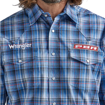 Wrangler Men's PBR Logo Navy Blue Shirt