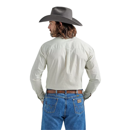 Wrangler Men's George Strait Long Sleeve Button Down Printed Grassy Green Shirt