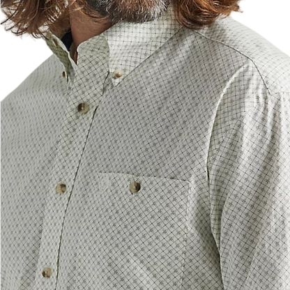 Wrangler Men's George Strait Long Sleeve Button Down Printed Grassy Green Shirt