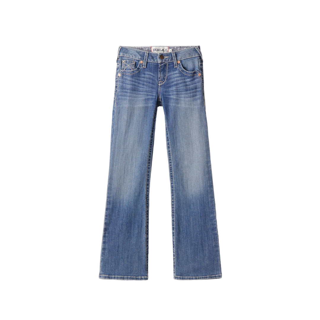 Ariat Youth Girl's Whipstitch Boot Cut Blue Jeans