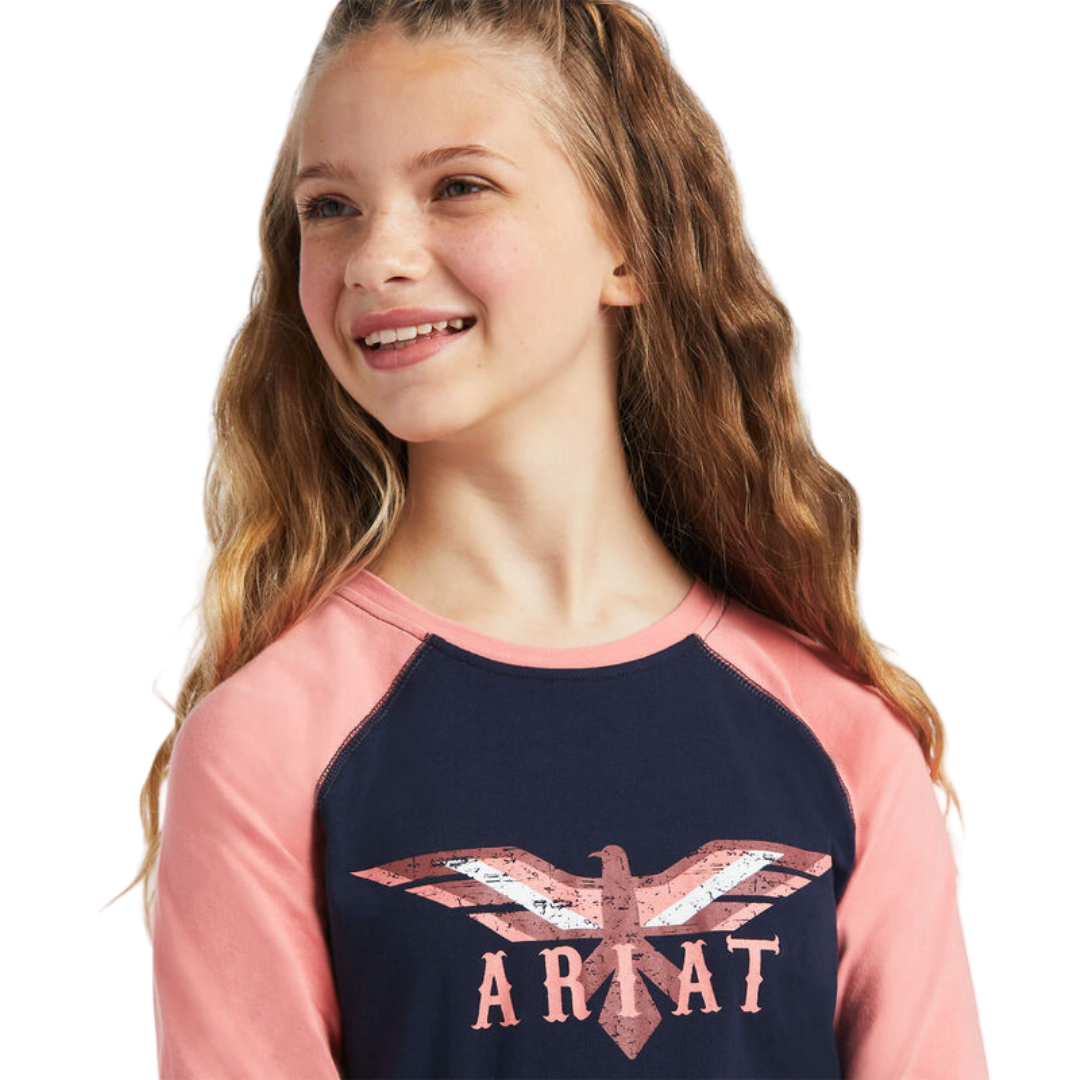 Ariat Youth Girl's Real Firebird Blue Tee Shirt