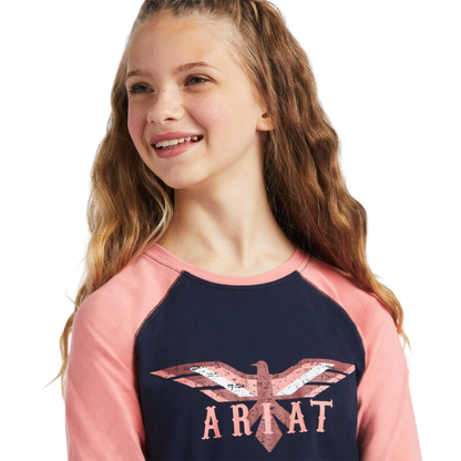 Ariat Youth Girl's Real Firebird Blue Tee Shirt