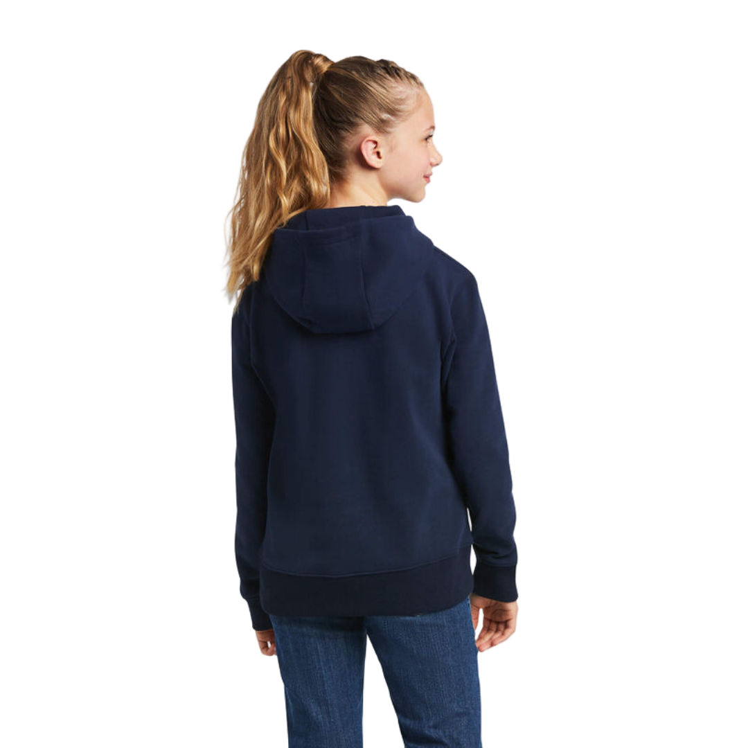 Ariat Youth Girl's Real Serape Logo Blue Hoodie