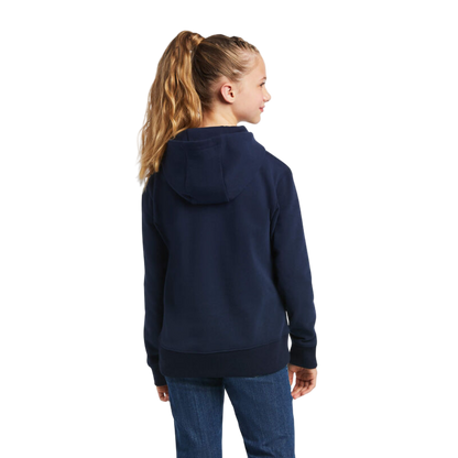Ariat Youth Girl's Real Serape Logo Blue Hoodie