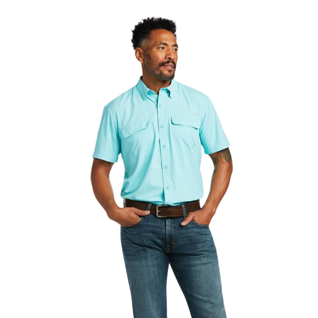 Ariat Men's Venttek Outbound Fitted Araba Blue Shirt