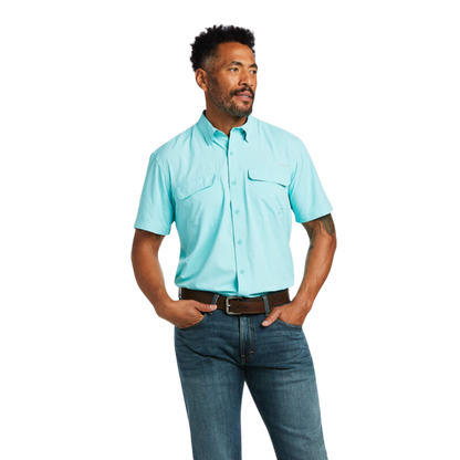 Ariat Men's Venttek Outbound Fitted Araba Blue Shirt