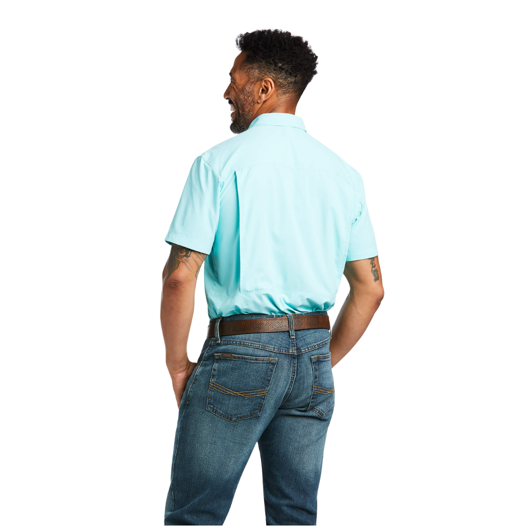 Ariat Men's Venttek Outbound Fitted Araba Blue Shirt