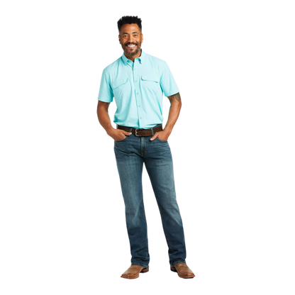 Ariat Men's Venttek Outbound Fitted Araba Blue Shirt