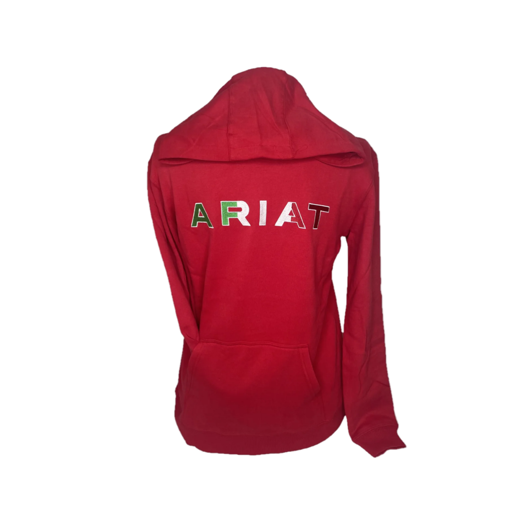 Ariat Youth Boy's Mexico Flag Logo Graphic Red Hoodie