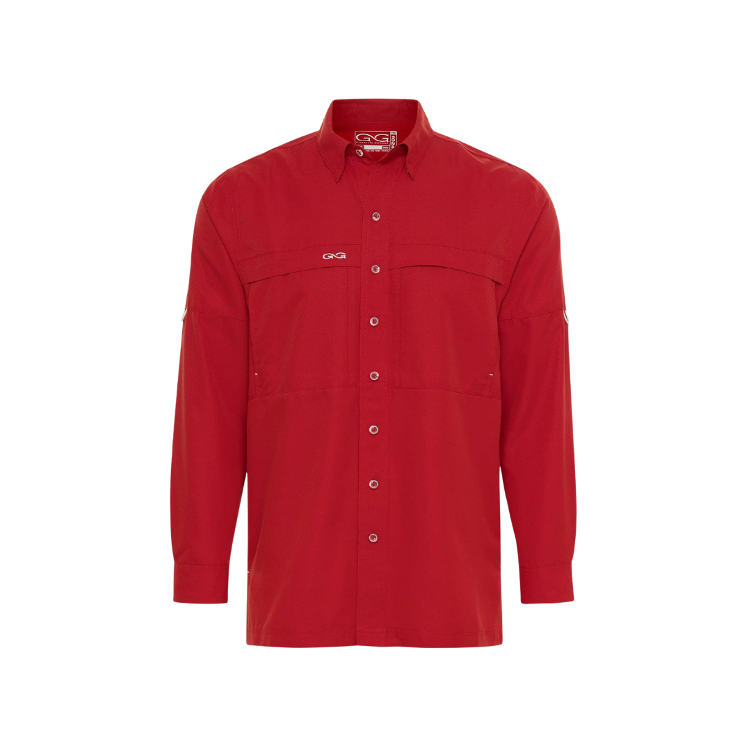 Gameguard Men's Microfiber Longsleeve Crimson Shirt - Extra Big