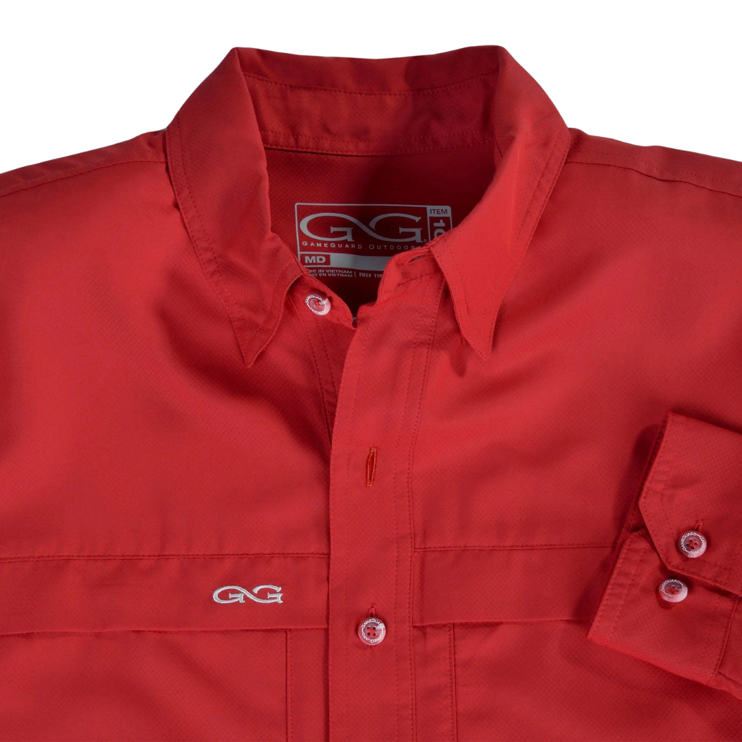 Gameguard Men's Microfiber Longsleeve Crimson Shirt - Extra Big