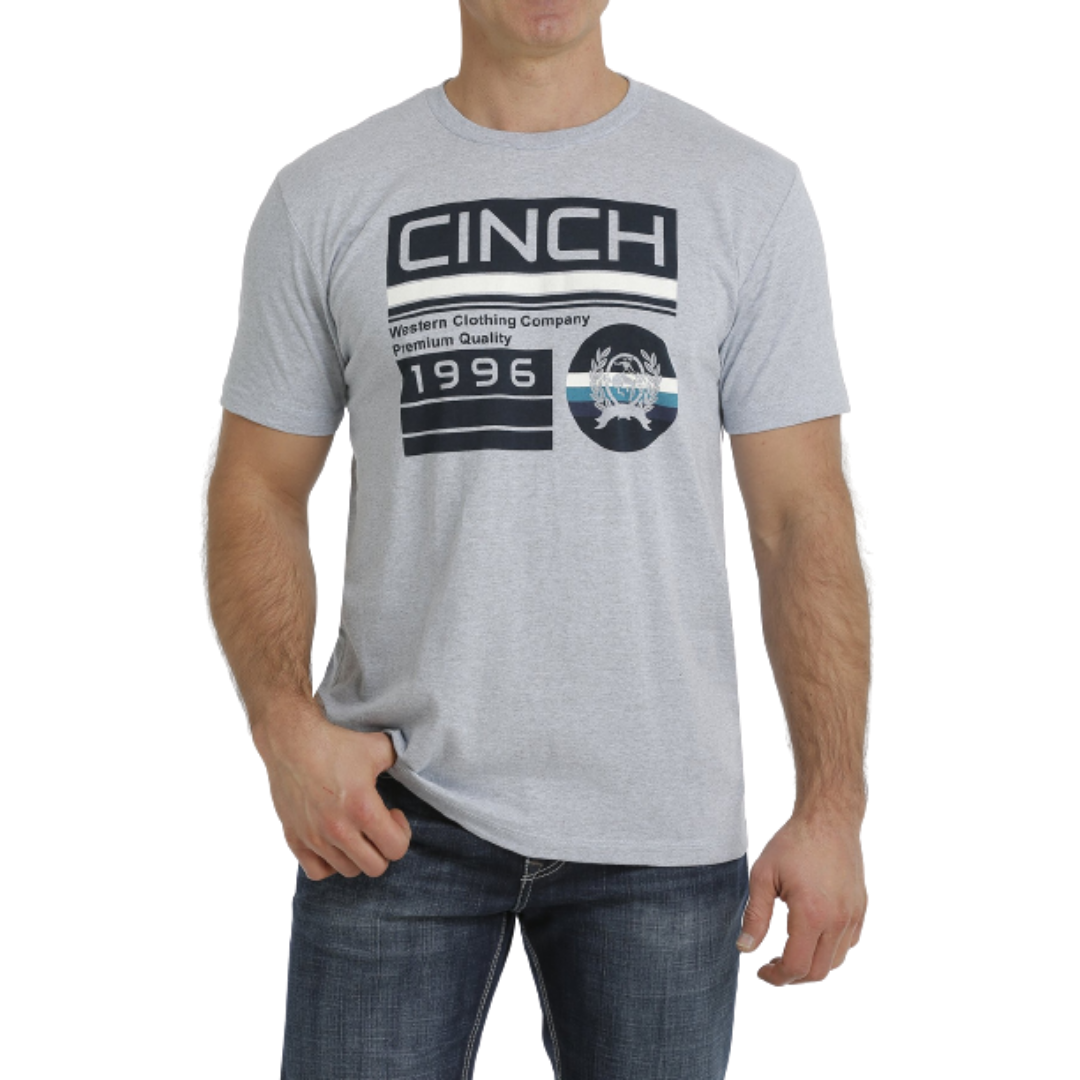 Cinch Men's Western Company Crew Neck Grey Tee Shirt