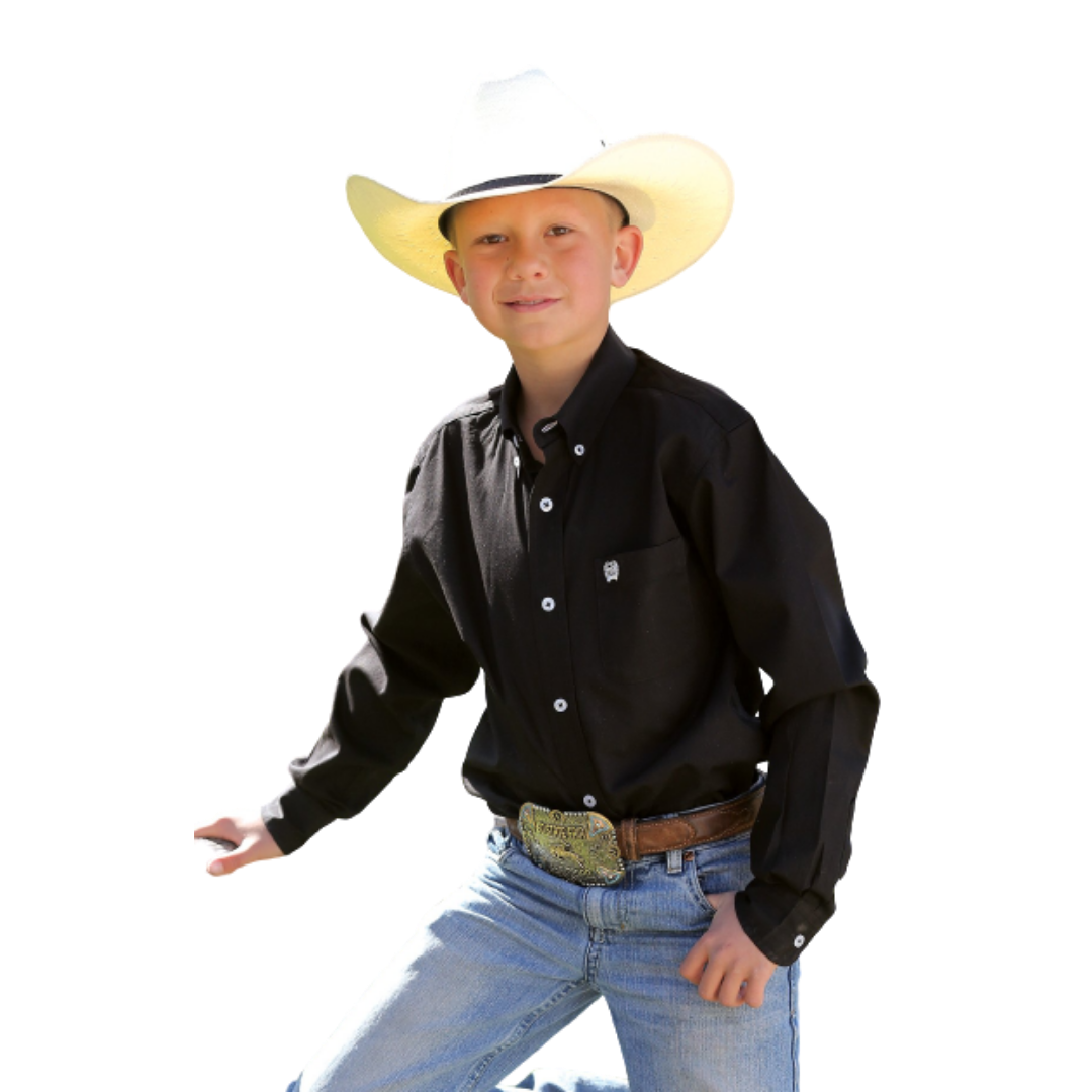 Cinch Youth Boy's Classic Fit Black Shirt