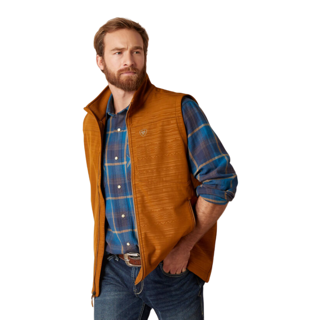 Ariat Men's Logo Chestnut Softshell Vest