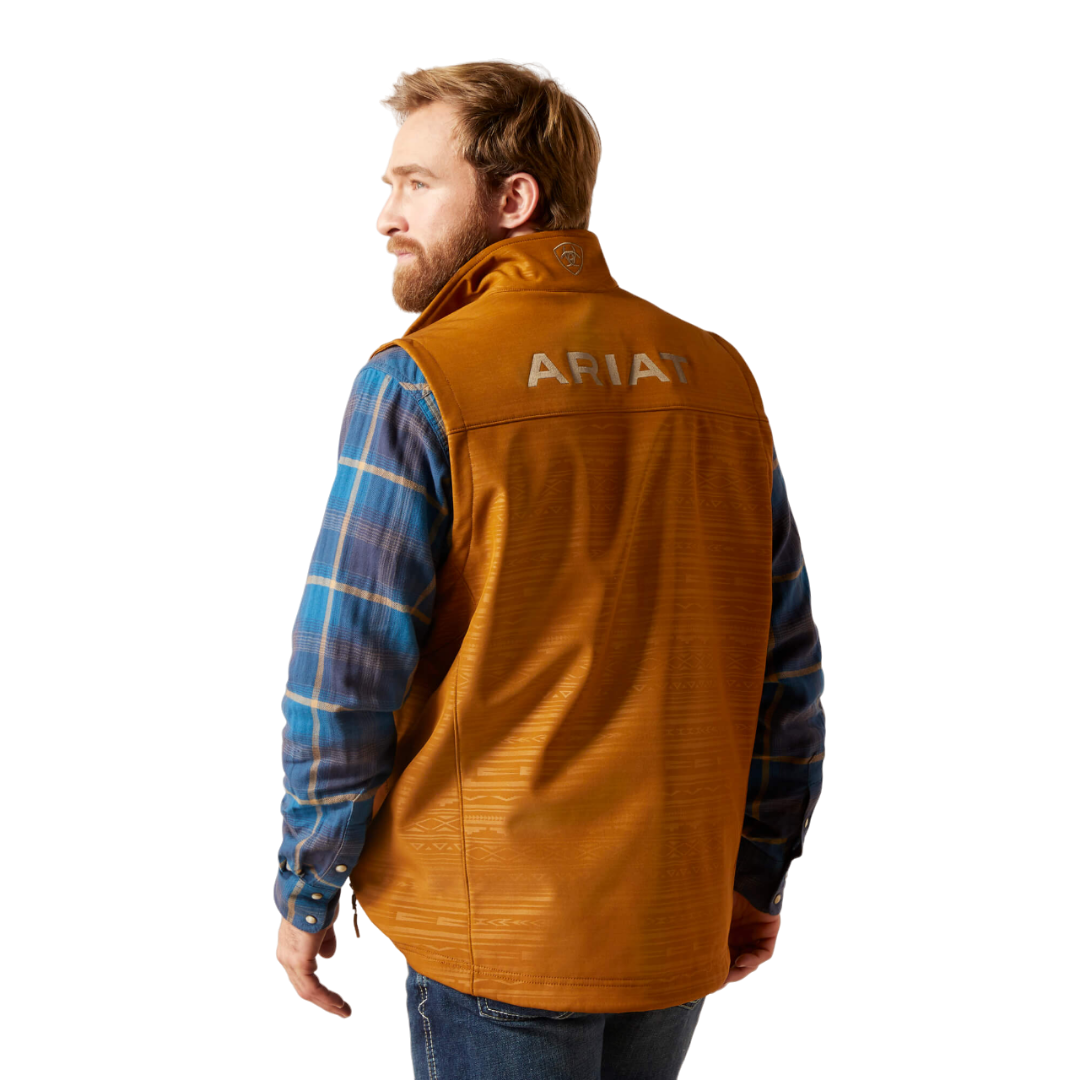 Ariat Men's Logo Chestnut Softshell Vest
